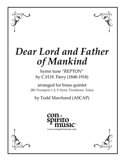  Dear Lord And Father Of Mankind (REPTON) - Brass Quintet by C.H.H. Parry (1848-1918)